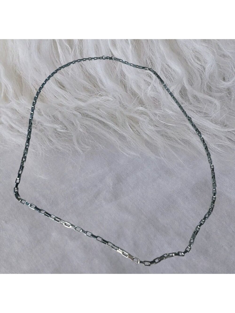 Silver Box Link Chain Necklace 26 Inch with Lobster Clasp Closure